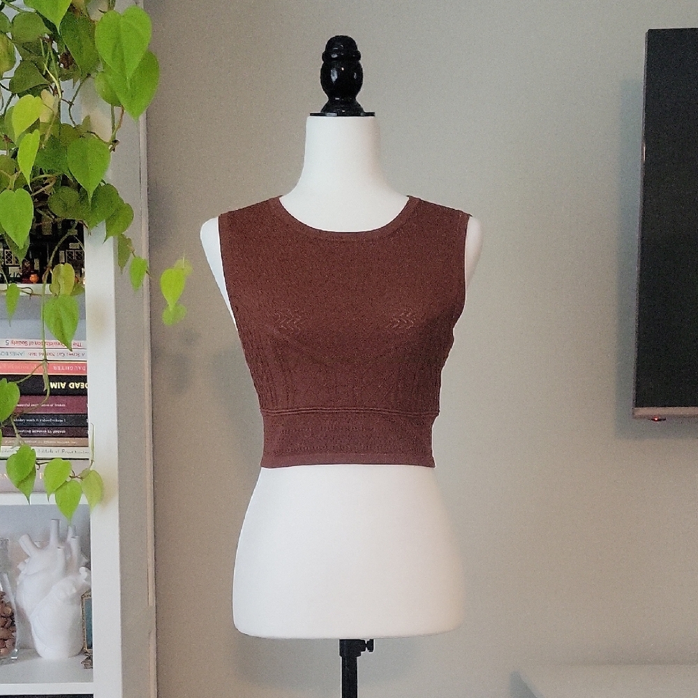 Babaton Chocolate Brown Knit Tank Top